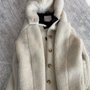 Anthropologie Cream Teddy Jacket